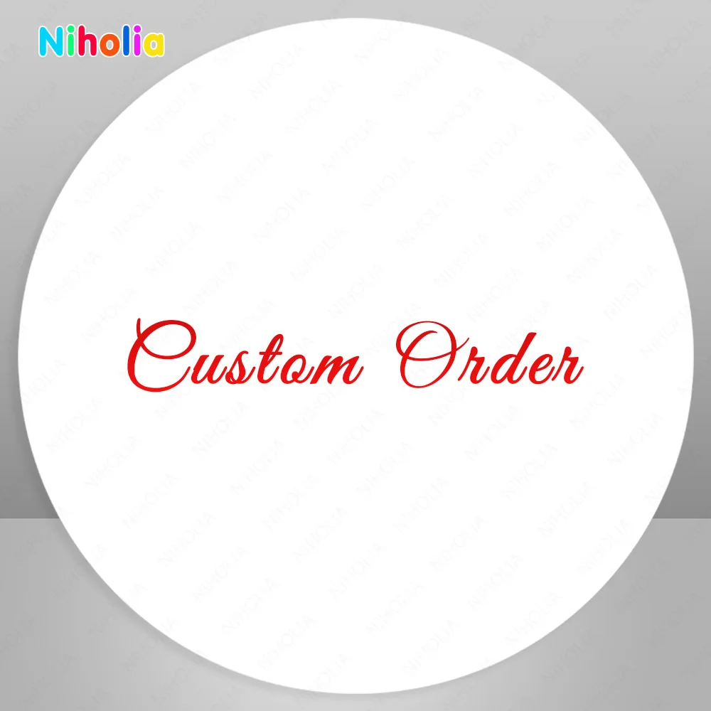 NIHOLIA Custom Round Circle Backdrop Photography Background Vinyl Polyester Cylinder Covers Elastic Birthday Party Baby Shower