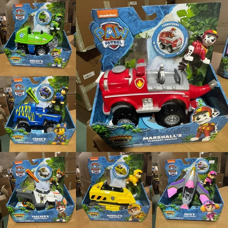 

100% Genuine Paw Patrol Jungle Series Chase Skye Marshall Animal Shapeshiftingjungle Secret Realm Dog Rescue Car Vehicle Kid Toy