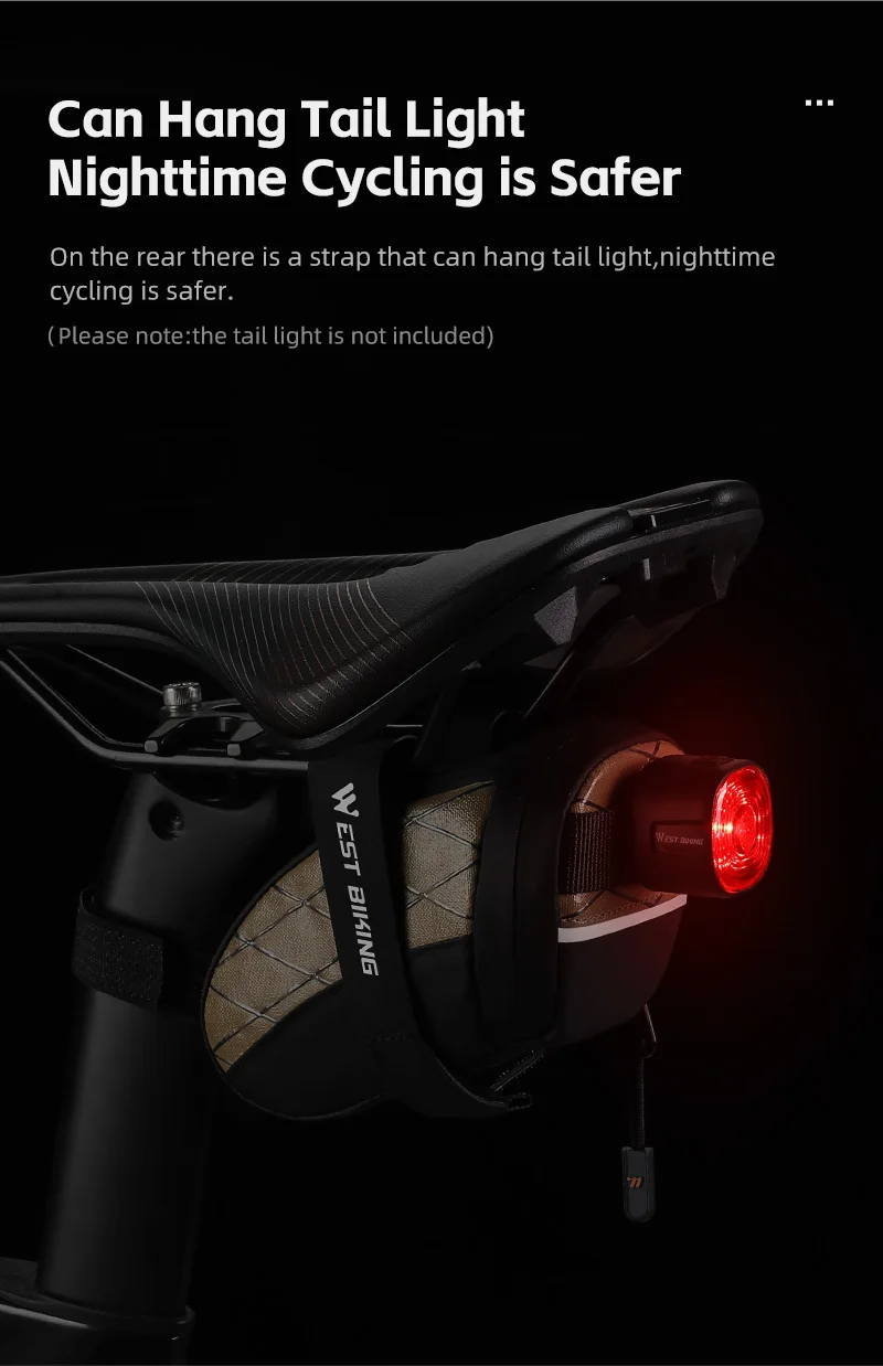 WEST BIKING Mini-Fahrradsatteltasche 0,3L Wasserdichte Fahrradtasche für Tägliche Werkzeugaufbewahrung Fahrrad-Zubehör – Detail 9