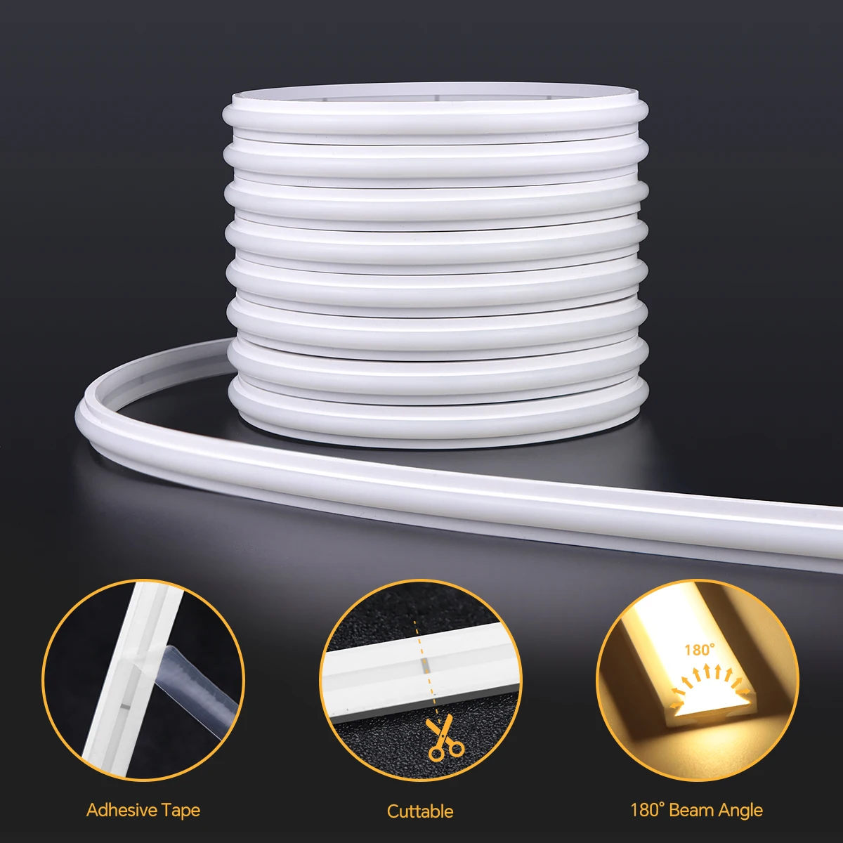 1-5Pcs Groups Neon Cob LED Strip Lights with Penetrable Wood Hand Sweep Touch Dimmer Switch Waterproof Tape Solid Silicone