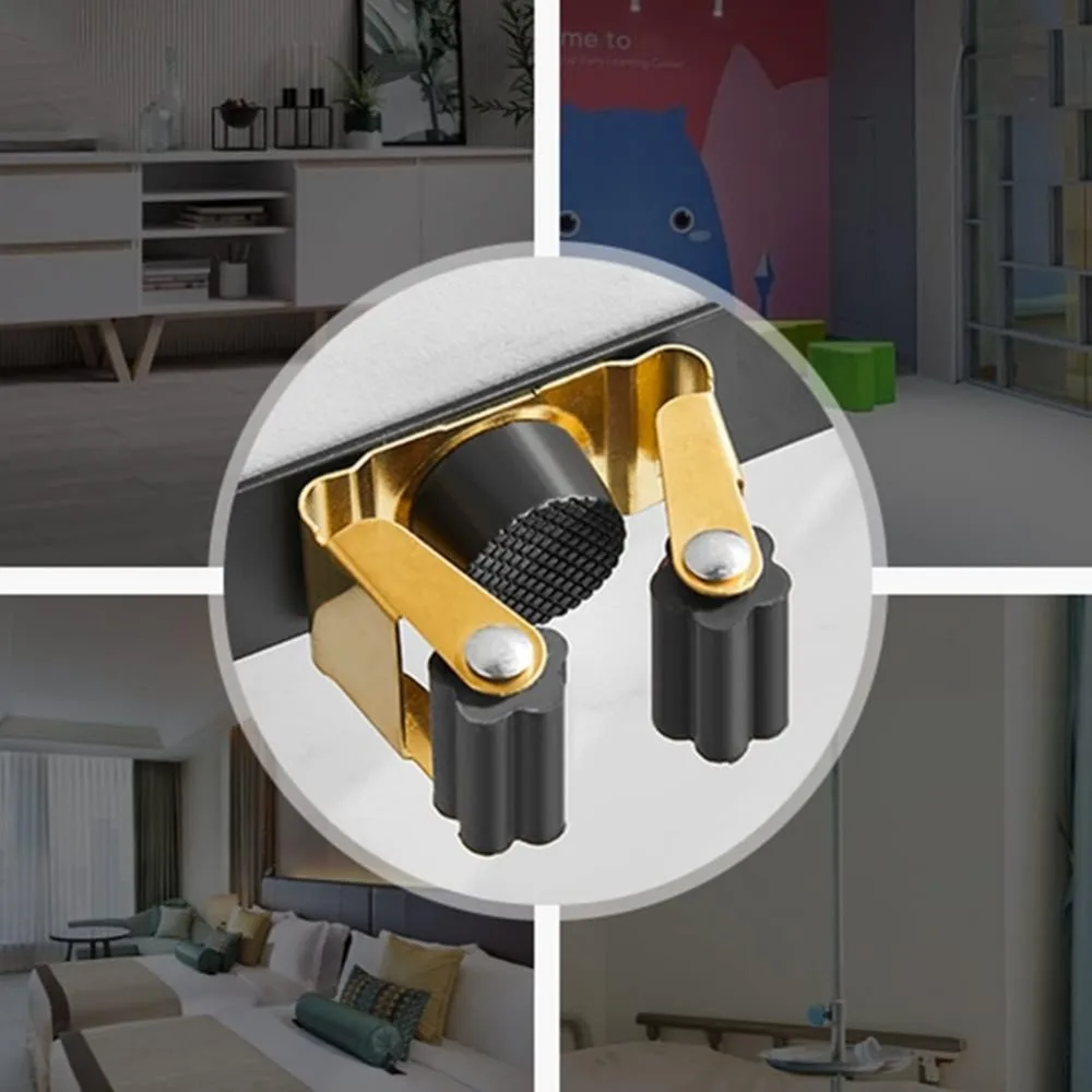 Wandmontierter Besen- und Wischständer aus Edelstahl zur Badezimmerablage