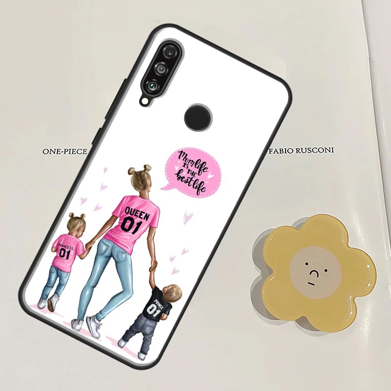 Black Brown Hair Baby Mom Girl Queen For Huawei Nova 11 9 10 SE Y60 Y70 Y90 Y61 Y91 Nova 3i 7i 8i 11i P20 P40 Lite P30 Pro Case