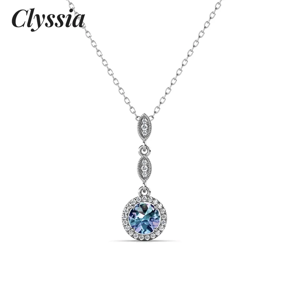 

Юбилейное ожерелье с подвеской в виде александрита, стерлинговое серебро 925 пробы, ювелирные изделия, романтический подарок на годовщину свадьбы для нее