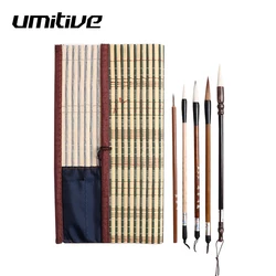 Umitive-Ensemble de pinceaux de calligraphie chinoise traditionnelle en bambou, fournitures de peinture d'art d'écriture, 5 pièces/ensemble