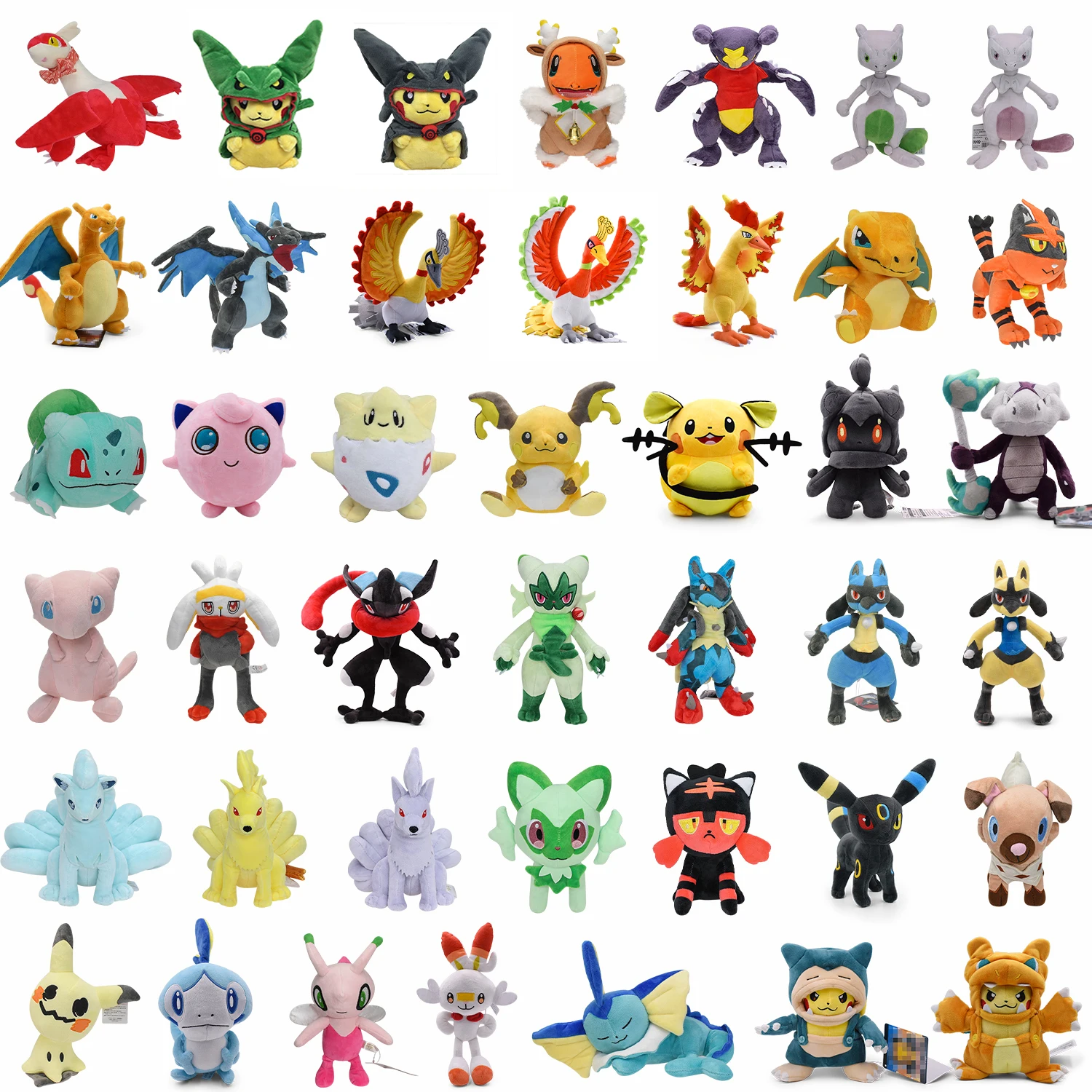 

46 стилей плюшевая кукла Покемон Eevee Garchomp Charizard X Greninja Mimikyu ninetals Lucario together Pi Bulbasaur Rockruff плюшевая кукла