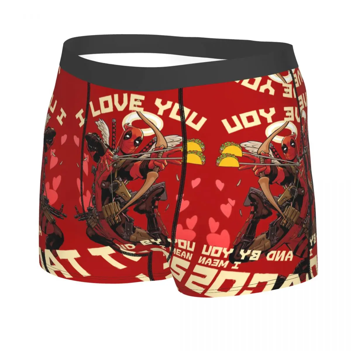 Custom Deadpool Taco Cupid Underwear Men Stretch Boxer Briefs Shorts Panties Soft Underpants For Homme