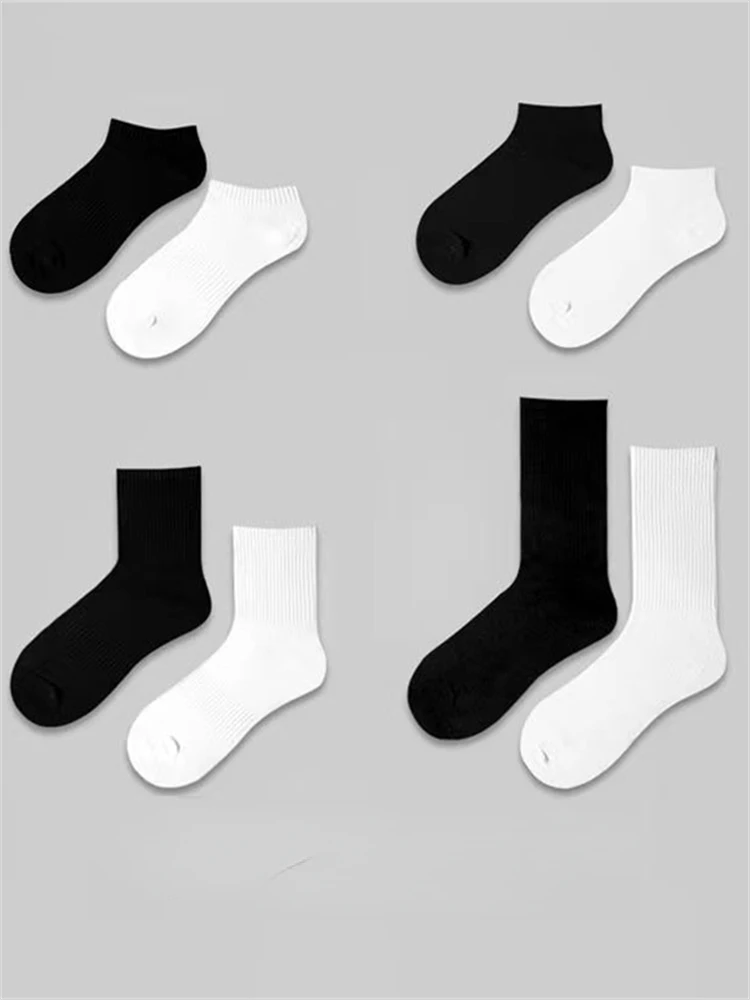 10 Pairs Men's Cotton Boat Socks New Style Black White Grey Business Men Stockings Soft Breathable Winter Thickening for Male