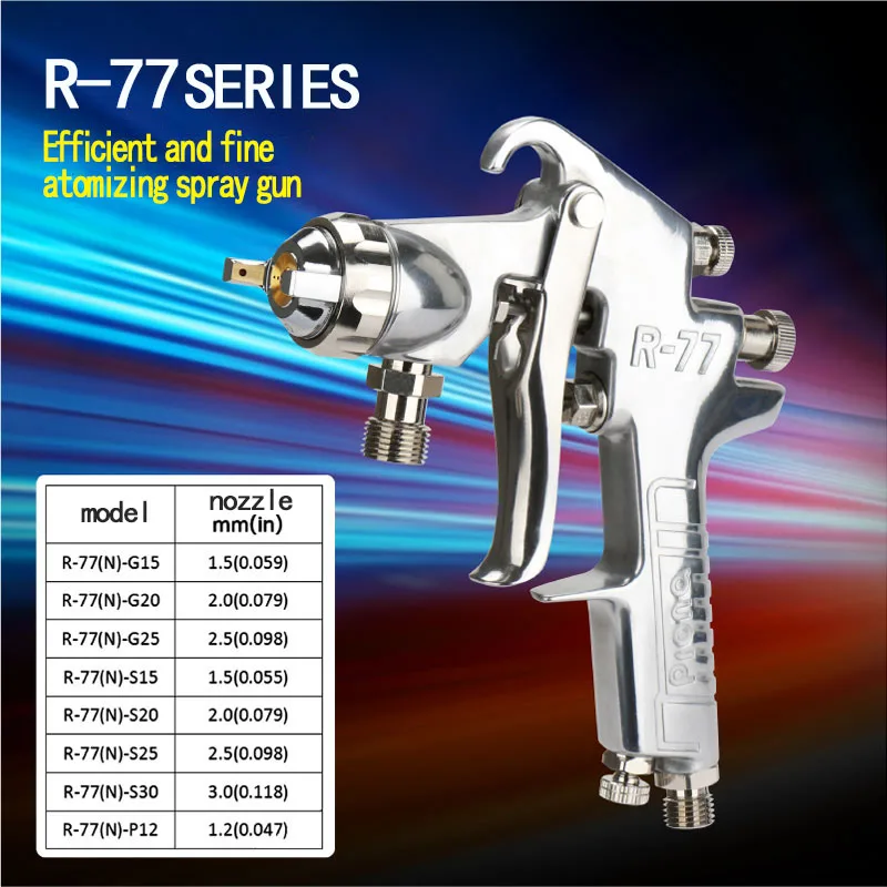 Free Shipping,Prona R-77 Paint Spray Gun, 1.5,2.0,2.5,30.1.2Mm Nozzle To Choose,Siphon,Gravity,Pressure R77 Painting Gun