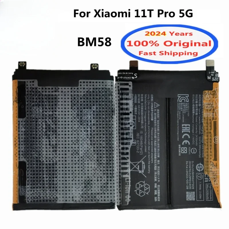 Xiao mi Original Battery For Xiaomi 11T Pro 5G 11TPro BM58 Phone Battery 5000mAh Replacement Batteries In Stock