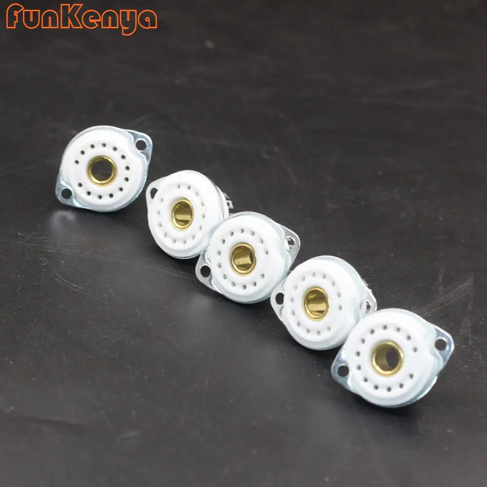 5Pieces DIY Tube Amplifier Seat GZC13-F Ceramic Socket 13 Pins B5092 QS30-1 SZ-8 YS30-3 B13B