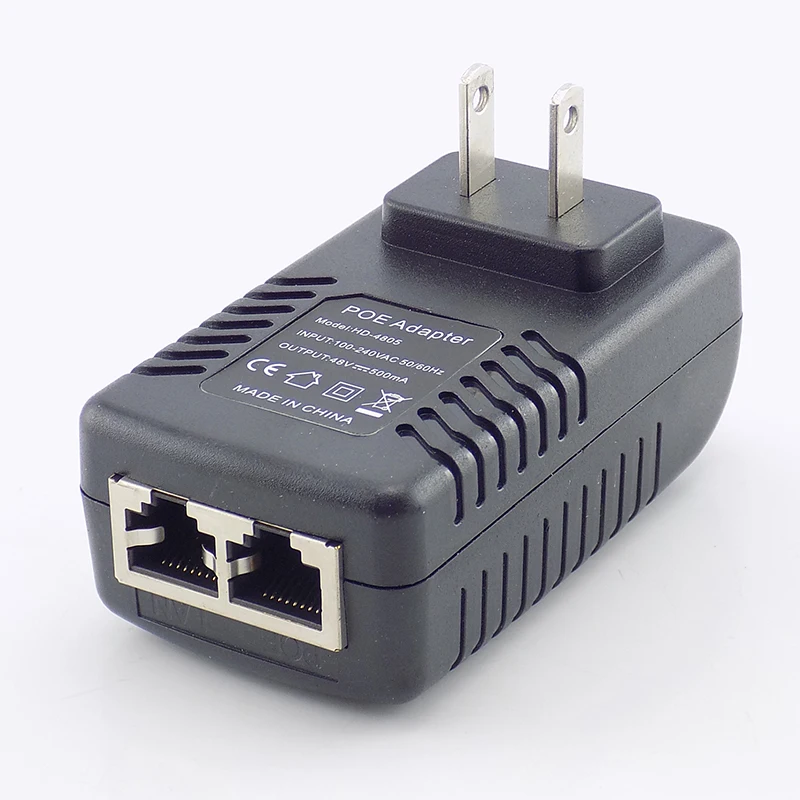 DC 48V 0.5A 24W POE Power Adapter Injector Switch Wall Plug for IP Camera Wifi CCTV Surveillance US EU Plug D5