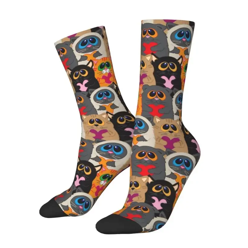 

Funny Cute Cats Socks Men Women Breathable 3D Printing Cartoon Animal Kitten Sports Basketball Socks