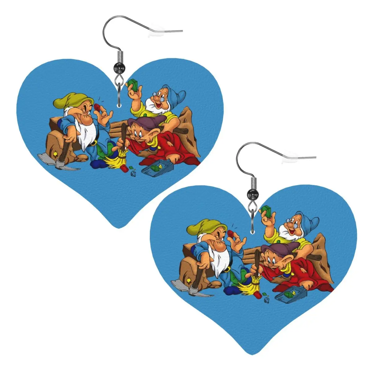 

Кожаные серьги на заказ в стиле Белоснежки и семи гномов для женщин, серьги-подвески в форме капли, ювелирные аксессуары