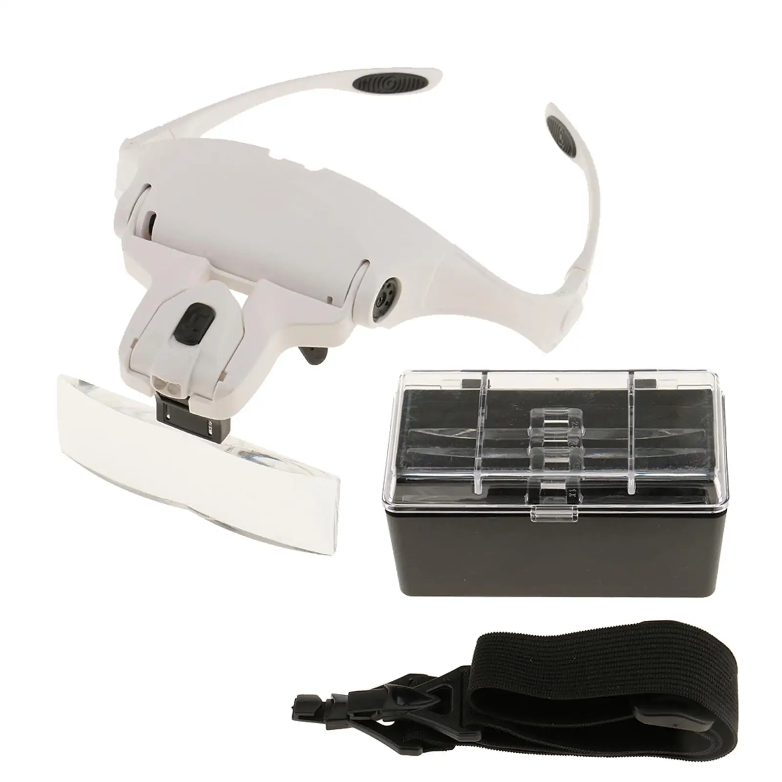 LED Lamp Headset Magnifying Glass Head Light Jeweler Loupe