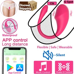 女性のためのリモコンバイブレーター、膣のおもちゃ、gスポット、Bluetooth、gスポット、サイレント、ワイヤレス、wom