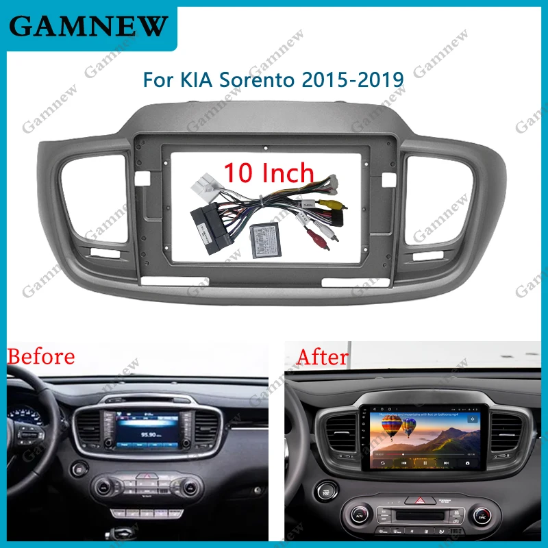 

10 Inch Car Frame Fascia Adapter Android Radio Dash Fitting Panel Kit For KIA Sorento 2015-2019