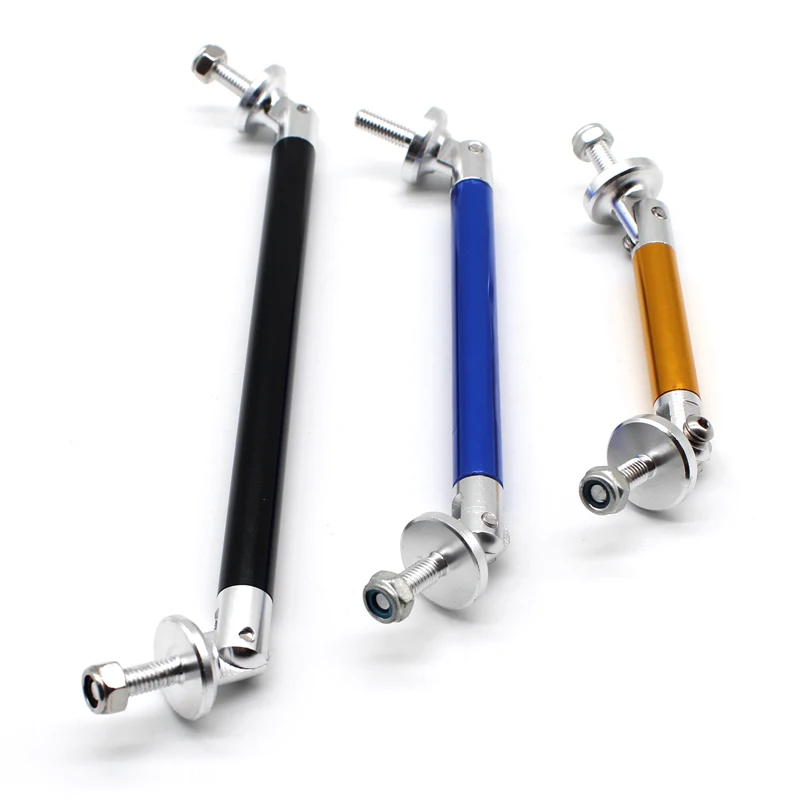 2PCS Stainless Steel 50/75/100/150/200mm Car Front Rear Frame Bumper Lip Protector Adjustable Rod Splitter Strut Tie Bar Support