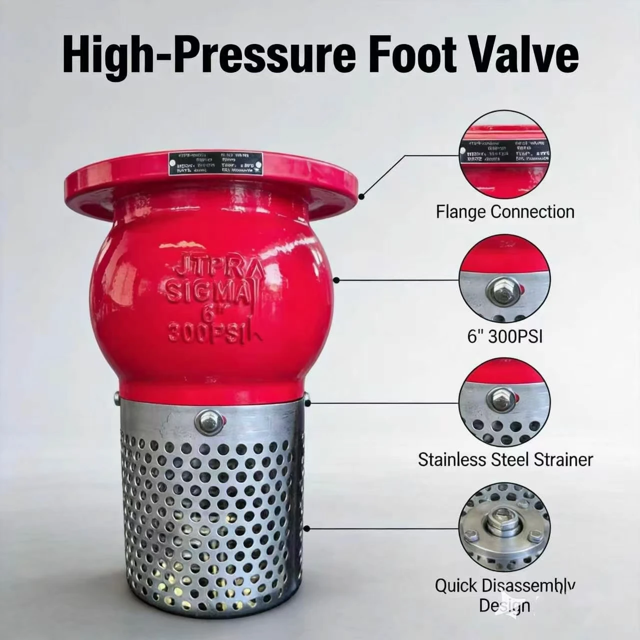 Factory Supply H42X Ductile Iron Foot Valve PN16 Anti-backflow Bottom Valve for Water Supply Pipeline Pump