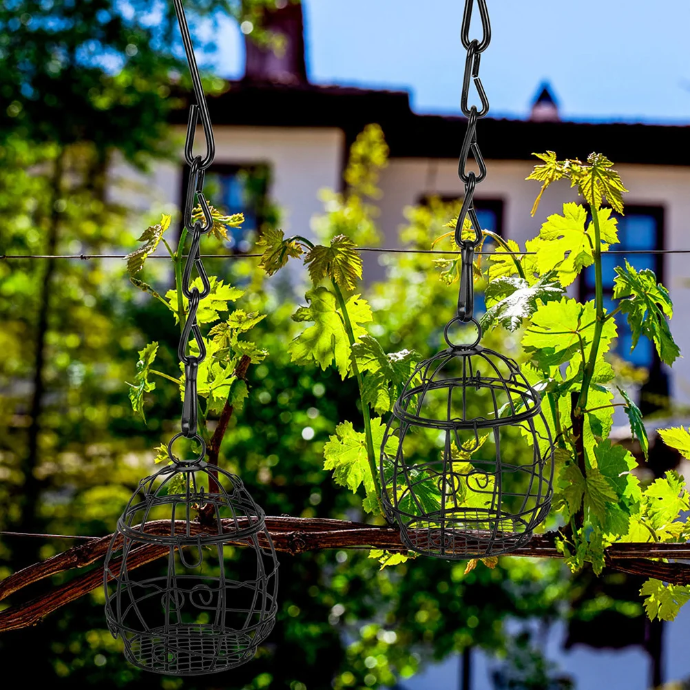

6pcs Feeder Outdoor: Metal Hanging Wild Feeder For Garden Patio Balcony, Detachable Design, Durable Iron Construction, Attracts