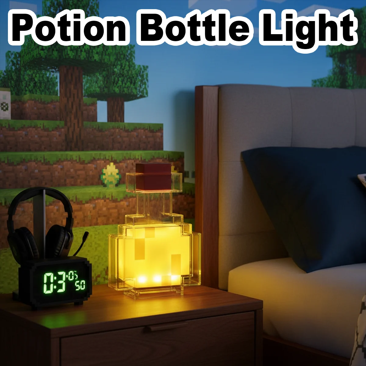 LED Rechargeable Night Light Cute Lamp USB Touch 8 Color Change Bottle Shape Table Children's Gift Home Decor Indoor Decoration