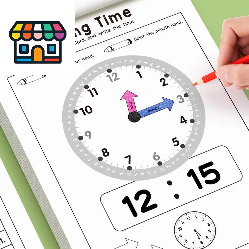 Children's Workbook On Learning Time Concepts With Reading And Math Practice Sheets For Home And Kindergarten Activities