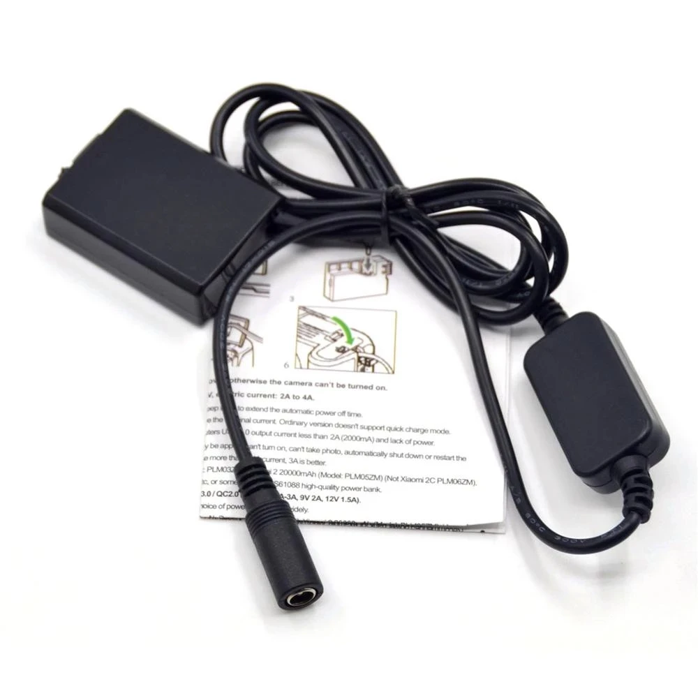 DR-E5 LP-E5 Dummy Battery +12V-24V Step-Down Power Cable For Canon EOS Rebel XSi XS 450D 500D 1000D Kiss F X2 X3 T1i