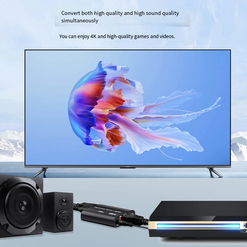 Super Sale 4K HDMI-Compatible Audio Extractor Splitter HD to Toslink+Coaxial