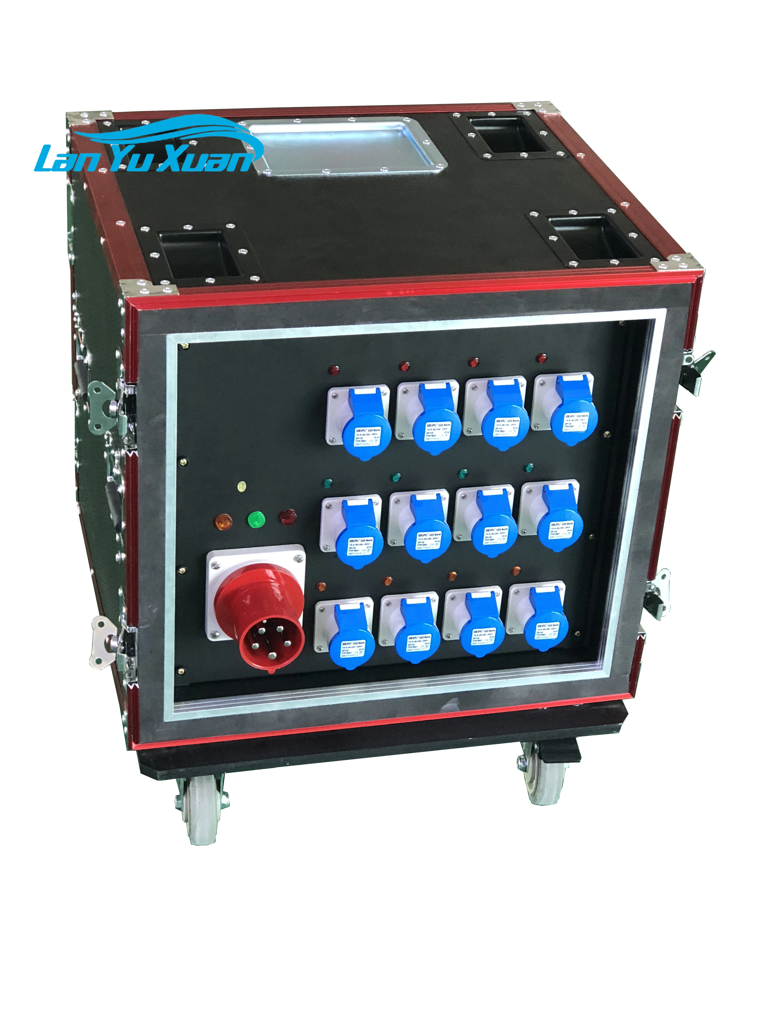 12 Channel CEE Power Rack 12 X16A Waterproof CEE 3Pin Output 63A 5Pin Input Power Distribution Box