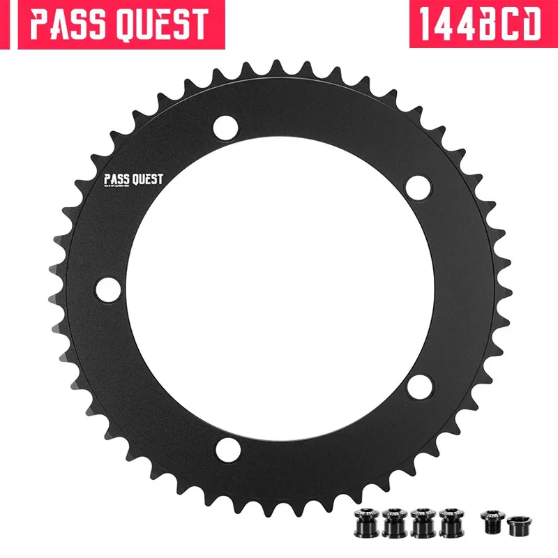 

PASS QUEST 144BCD Chainring Fixed Gear Fixie Road Bike 46-66T Round Mountain Venue single speed gear disc Bicycle Accessories