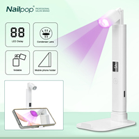 Foldable UV LED Nail Dryer with Silicone Stamps and Stand Portable for Gel Polish Manicure Nail Art Design Home Salon Travel Use