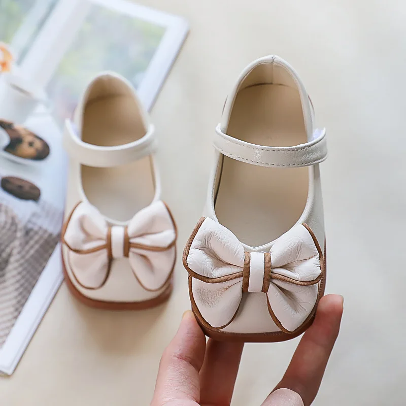 Kids Leather Shoes Spring 2023 Popular Soft Sole Kids Shoes Fashion Princess Shoes Bow Knot Girls Mary Janes Shoes детская обувь