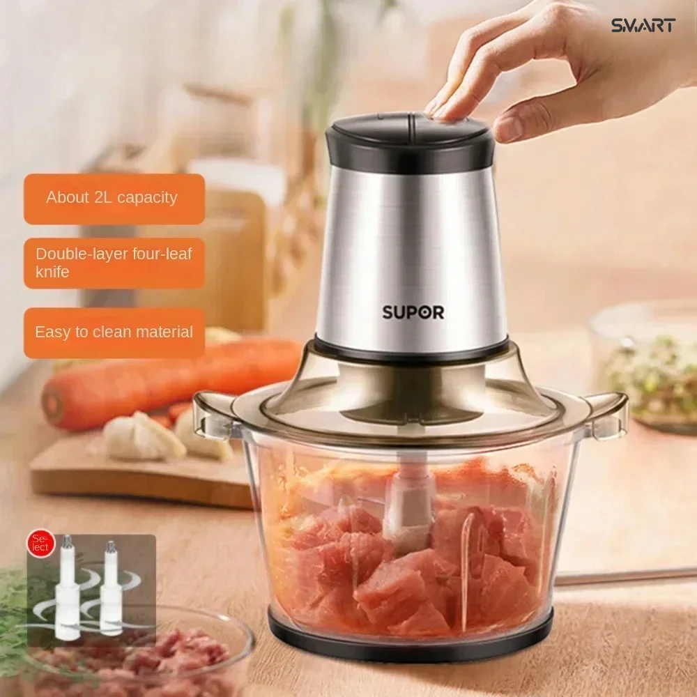 Household Electric meat grinder  ，save time and effort， portable. Mixer and mincer. Garlic paste. Food processor.