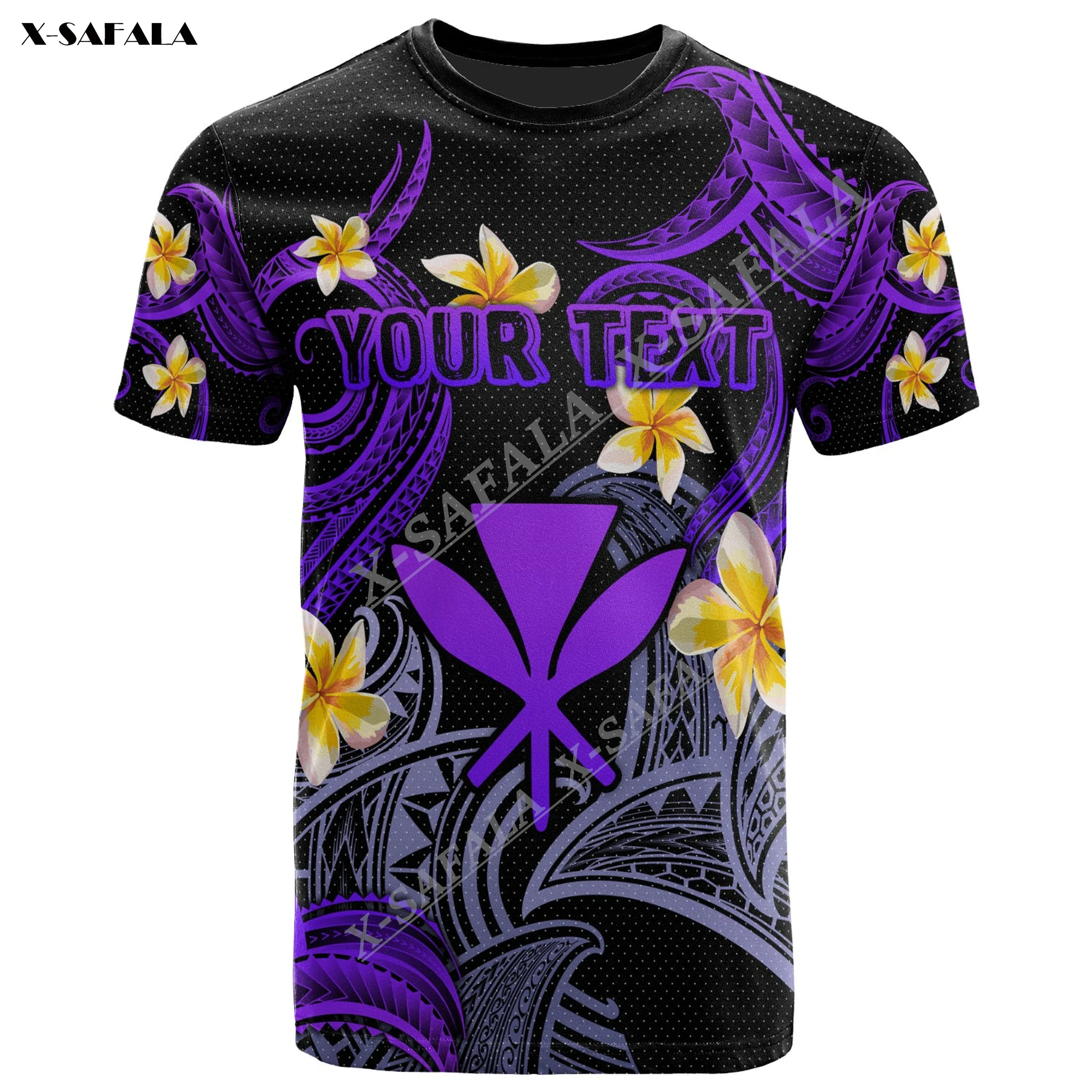 Kanaka Hawaii Polynesian  Waves Plumeria Custom 3D Print Men T-Shirts Tops Tees Short Sleeve Casual Milk Fiber Quick Dry Summer