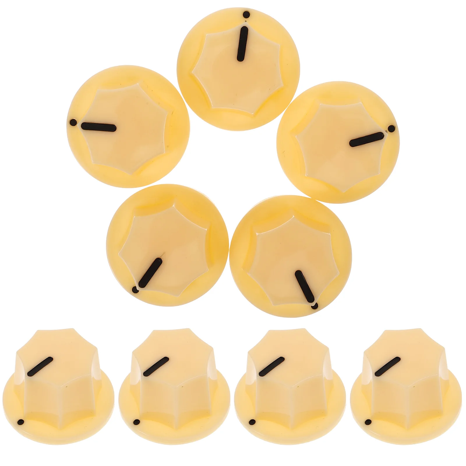 

10 Pcs Volume Knob Cap Electric Guitars Bass Control for Amplifier Yellow Repair Parts