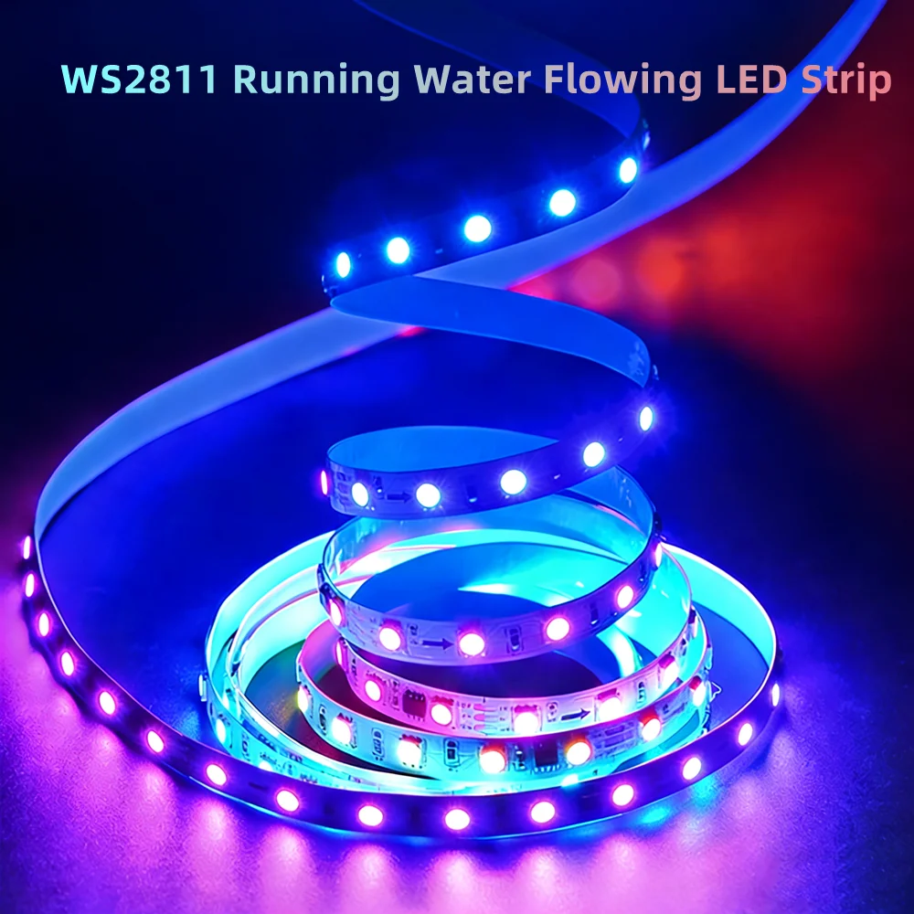 

Running Water Flowing LED Strip WS2811 Pixel LED Strip Light 30/60 leds/m SMD 5050 RGB Individually Addressable External IC