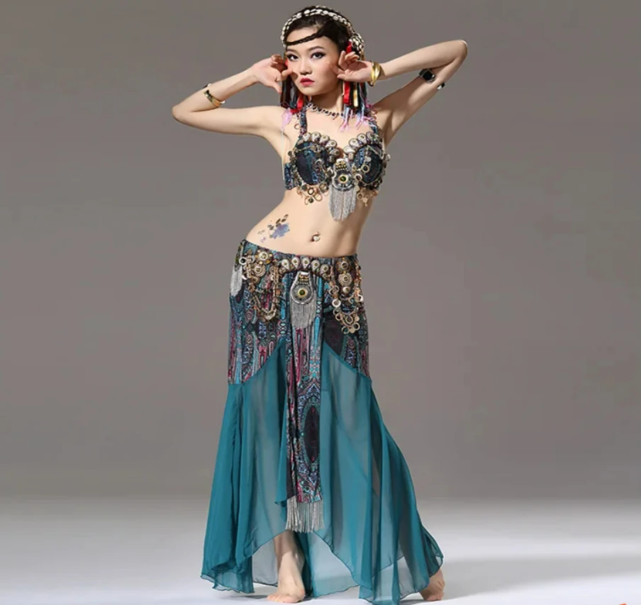 High End Belly Dance Performance Dress Tribal Style ATS Exotic Style Stage Set Indian Dance Costume Belly Suit Haute Couture