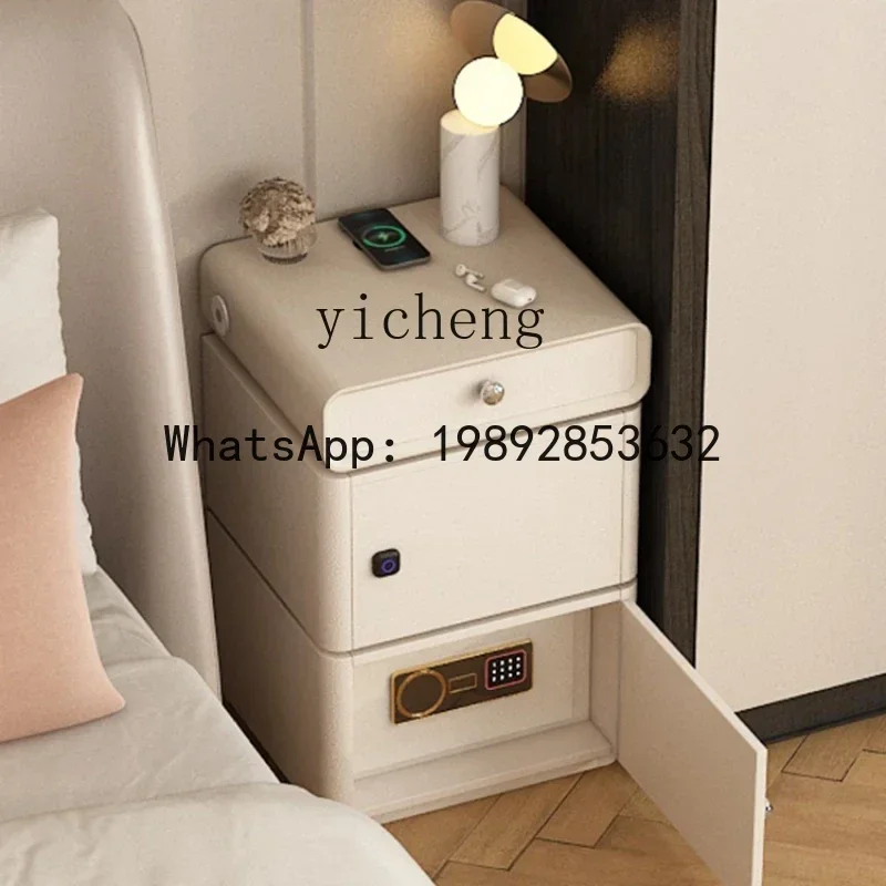 Bedside Table All-in-One Cabinet High Rotatable Anti-Theft Bedside Cabinet Chest of Drawers with Lock 70cm High