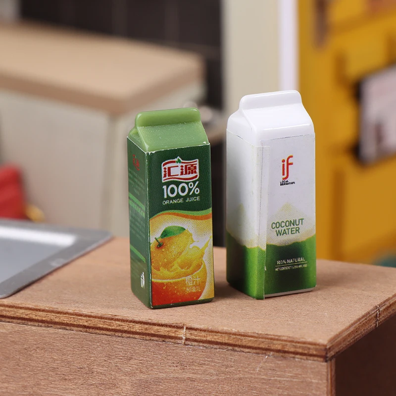 5Pcs 1/12 Dollhouse Simulation Fruit Juice Model Dollhouse Miniature Drinks Bottle Dolls House Kitchen Play Toys Accessories