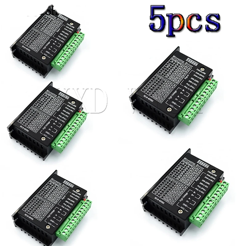 5pcs Stepper Motor Driver TB6600 Nema 23 Nema 34 42/57/86 Nema17 4A DC9-40V 1 axis Stepping Motor CNC Engraving Machine