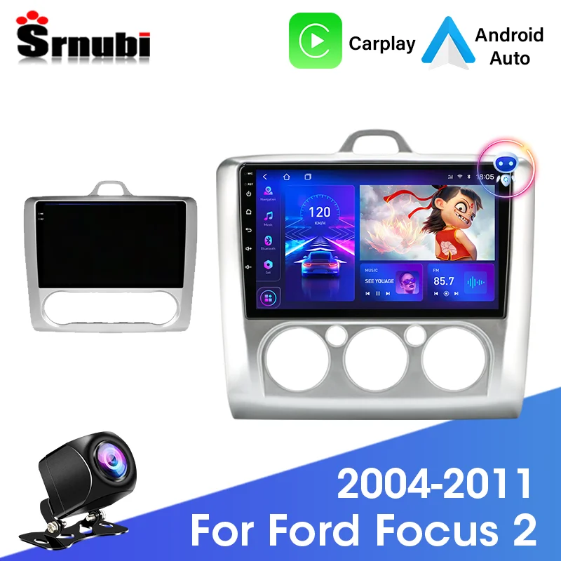 

Srnubi 9" Android 12 Car Radio For Ford Focus 2 3 Exi MT AT Mk2 Mk3 2004-2011 Multimedia player 2 din Navigation GPS carplay DVD