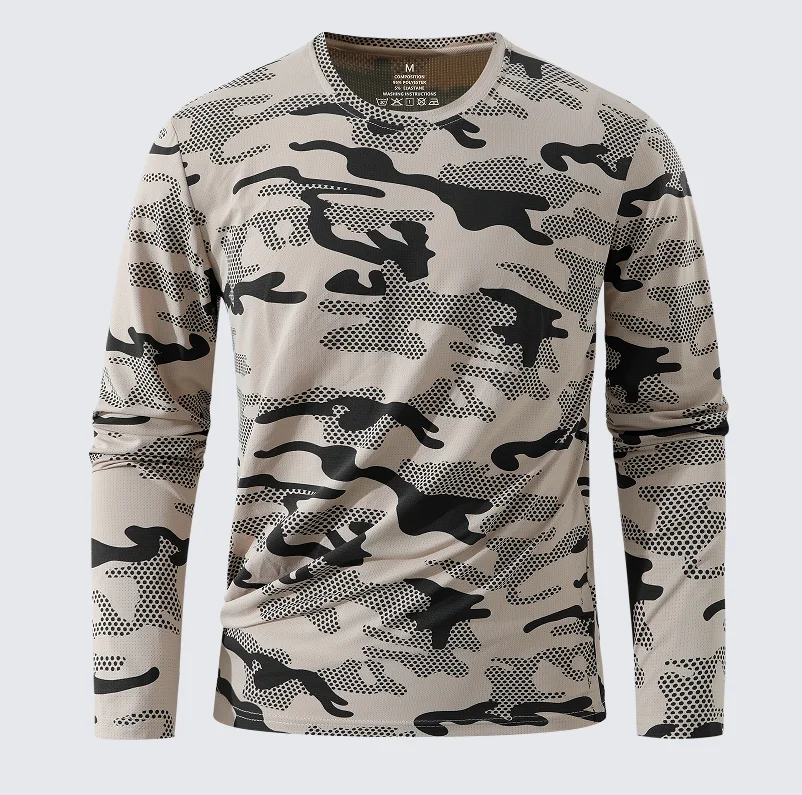 Camouflage T-shirts for Men Fashion Long Sleeve T-shirts Quick Dry Men's Clothing Camo Tops Tees Autumn Outdoor Sports Tshirts view 3