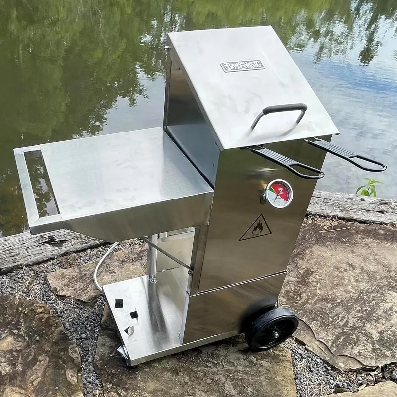 700-704 4-gal Stainless Bayou Fryer with Cart Includes 2 Stainless Mesh Baskets Fry Thermometer Drain Valve High Pressure image 2