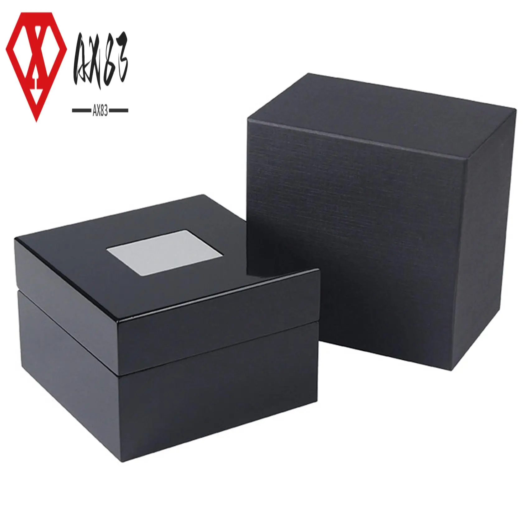 

AX83-2X Black Lacquered Wooden High-End Watch Box Brand Watch Display Box Square Box