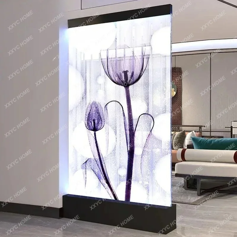 XXCustomization.Modern High Quality Waterfall Decoration Wall Partition Divider Indoor Acrylic Led Water Bubble Curtain Wall