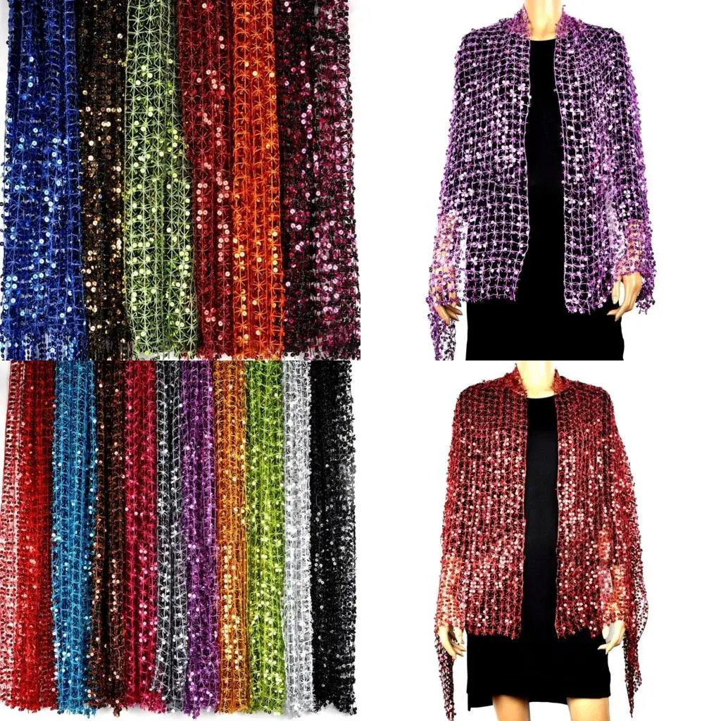 

R1WE стильное вечернее платье, шаль, аксессуар для вечеринки, блестящая шаль для женщин, идеально подходит для тематических и