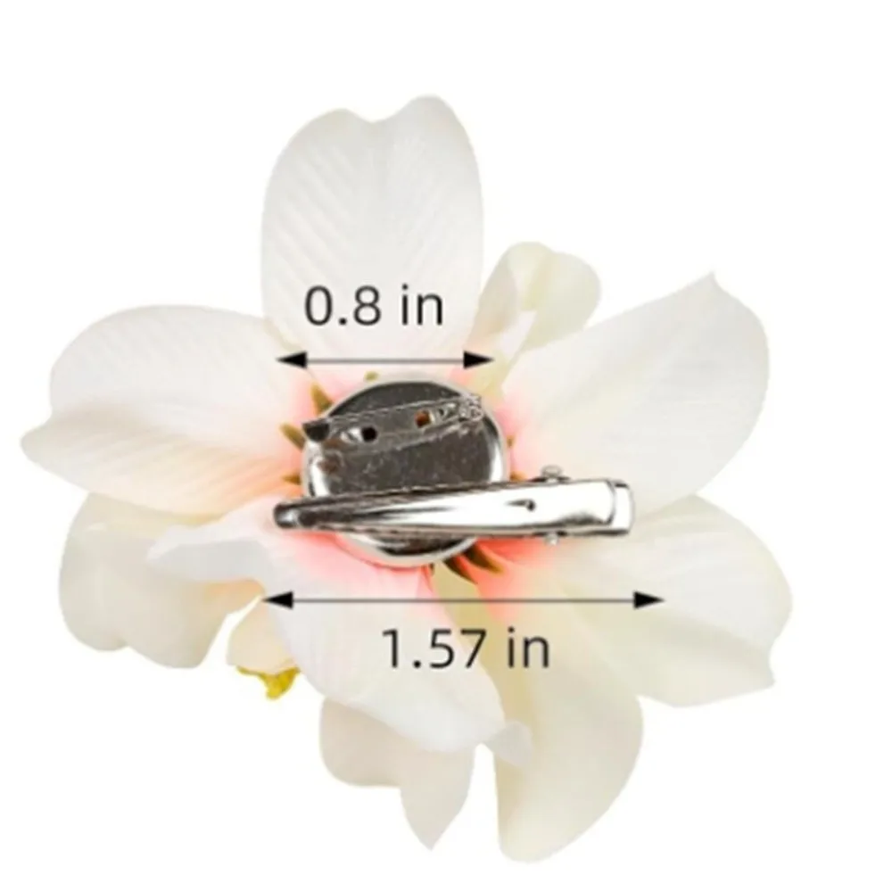 Modische Hawaiianische Blumen-Haarspange mit 3 Orchideen, Bunte Haarnadeln, Realistische Haaraccessoires für Strandurlaub und Partys – Detail 4