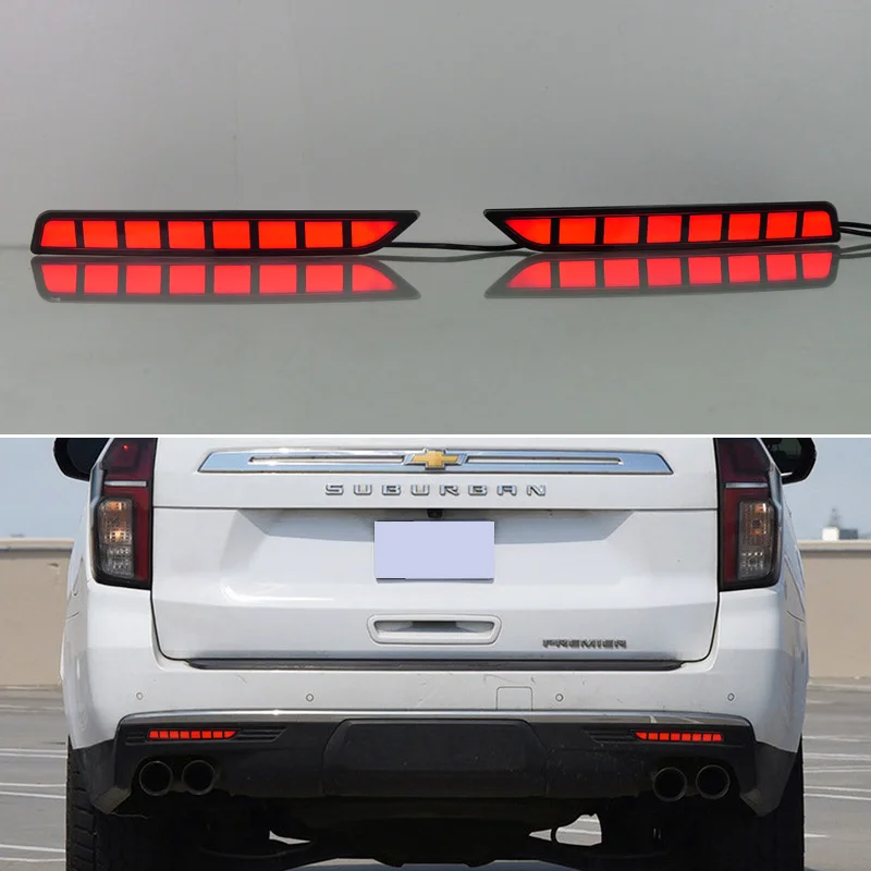 

For Chevrolet Suburban 2020-2023 LED Rear Bumper Light 3-in-1 Functions Rear Running Light + Brake + Turn Signal Reflector