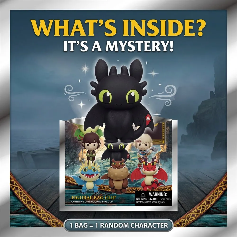 Hoe je je draak kunt trainen 3D PVC tasclip sleutelhanger blind bag mystery box film chibi pop hanger rugzak charme cadeau