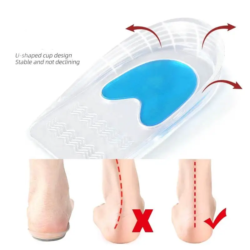 1/2Pairs Silicone Gel Insoles Men Women Heel Spurs Pain Relief Treatment Feet Pad Shock Absorption Massager Spa Foot Care Tools