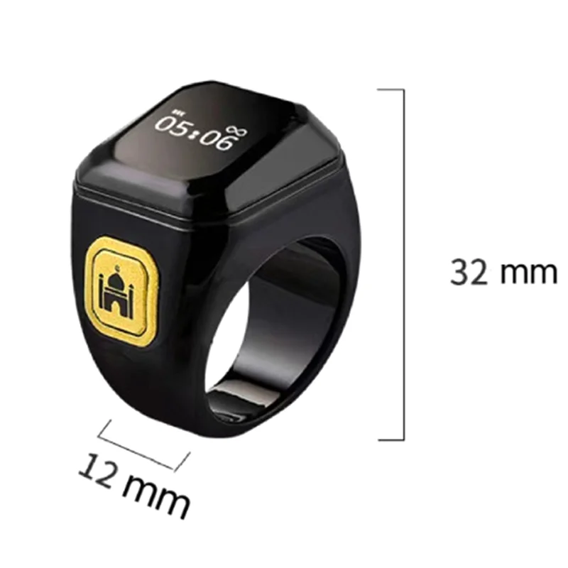1 PCS Smart Bluetooth Ring Convenient Bluetooth Finger Counter Time Reminder Counter Black-N33R